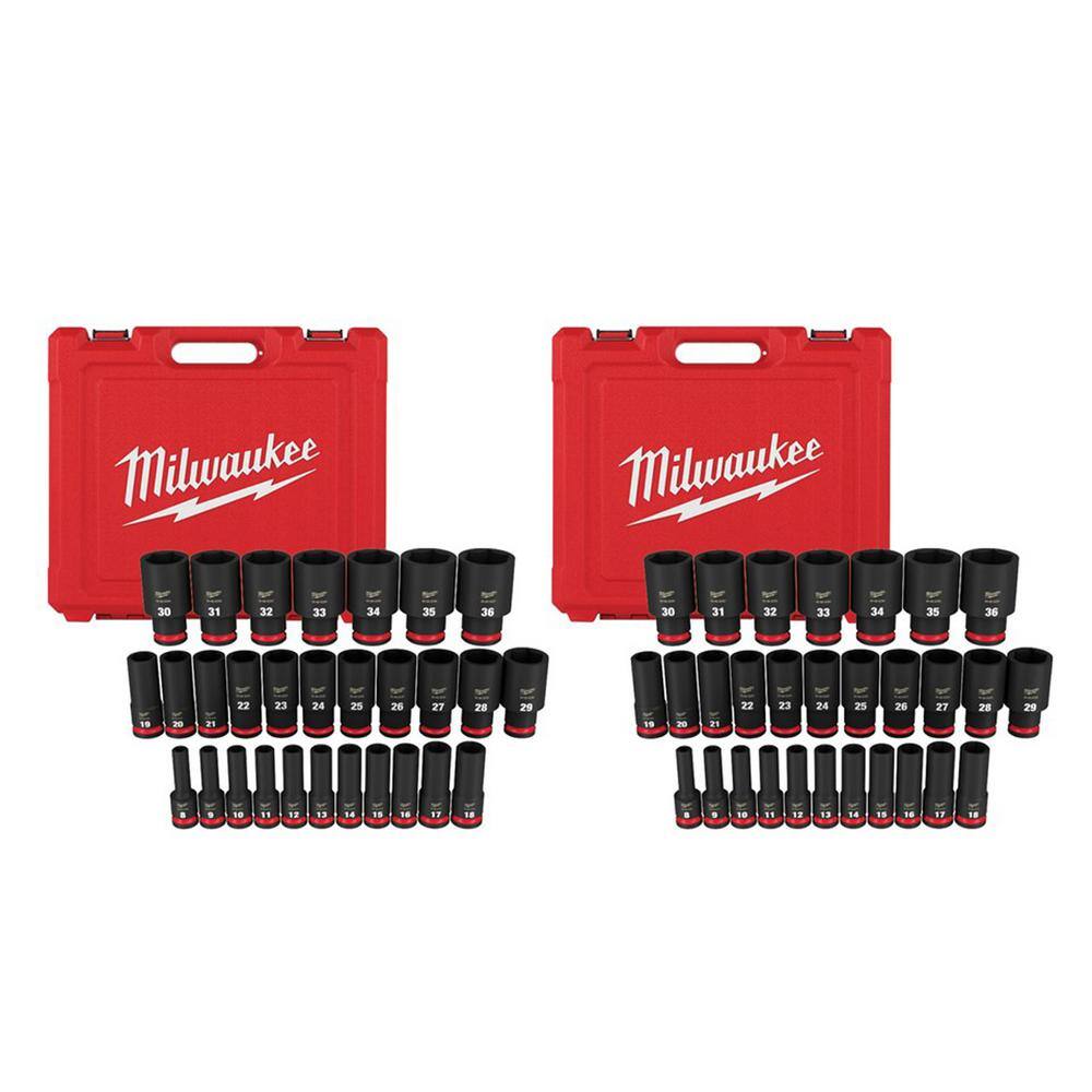 MW SHOCKWAVE 12 in. Drive Metric 6 Point Impact Socket Set (58-Piece) 49-66-7015-49-66-7015