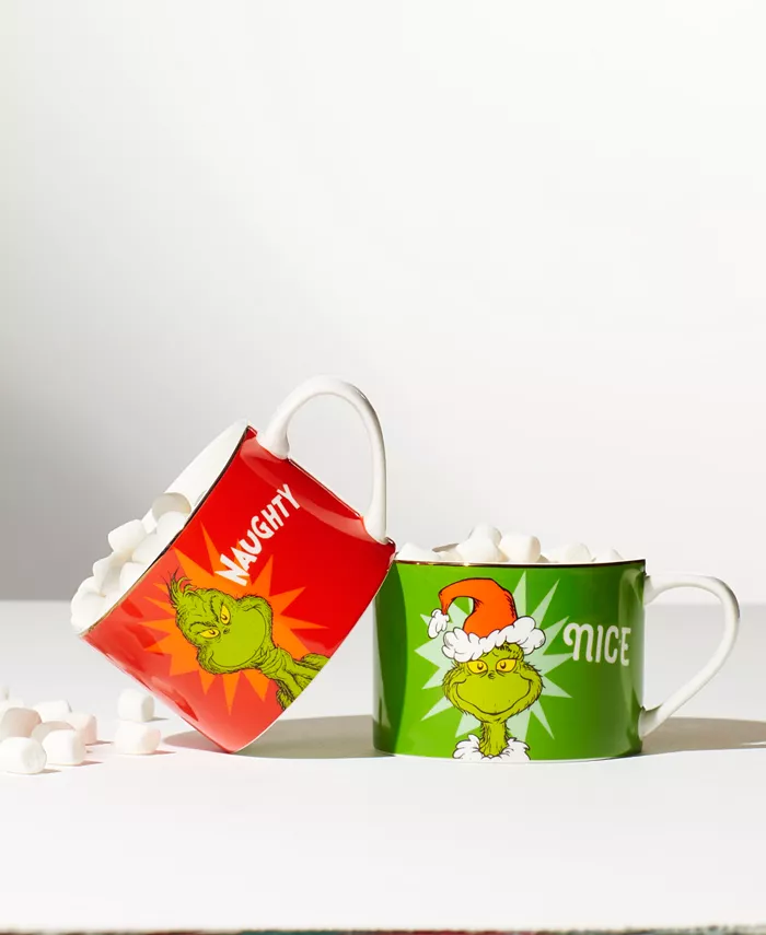 Lenox Grinchie Gifts Naughty and Nice 2-Pc. Mug Set