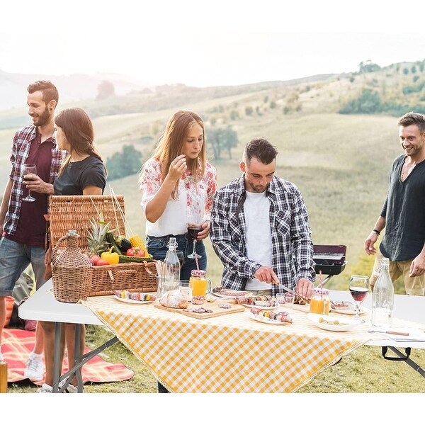 8FT Long Folding Party Table，Portable w/Handle Outdoor