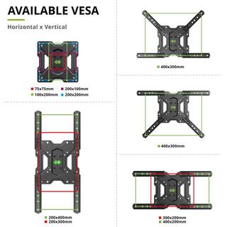 USX MOUNT TV Stand Base for 26 in. to 55 in. LCD LED Flat Screen TVs VESA 400 mm x 400 mm Height Adjustable Tabletop HAS306