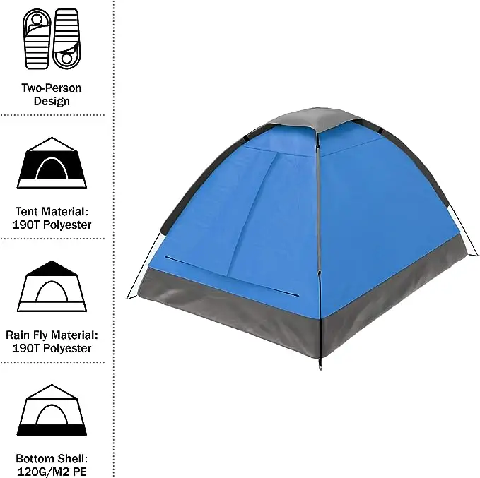 CLM Hot Sale 2 person Rain Fly Portable Waterproof Lightweight Hiking Outdoor Camping Tent