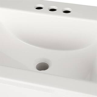 Glacier Bay Shaila 24.5 in. W x 16.2 in. D x 35.1 in. H Freestanding Bath Vanity in White with White Cultured Marble Top PPSOFWHT24