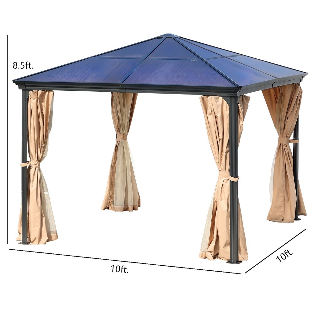 Aoodor 10 x 10 ft. Outdoor Aluminum Frame Roof Gazebo