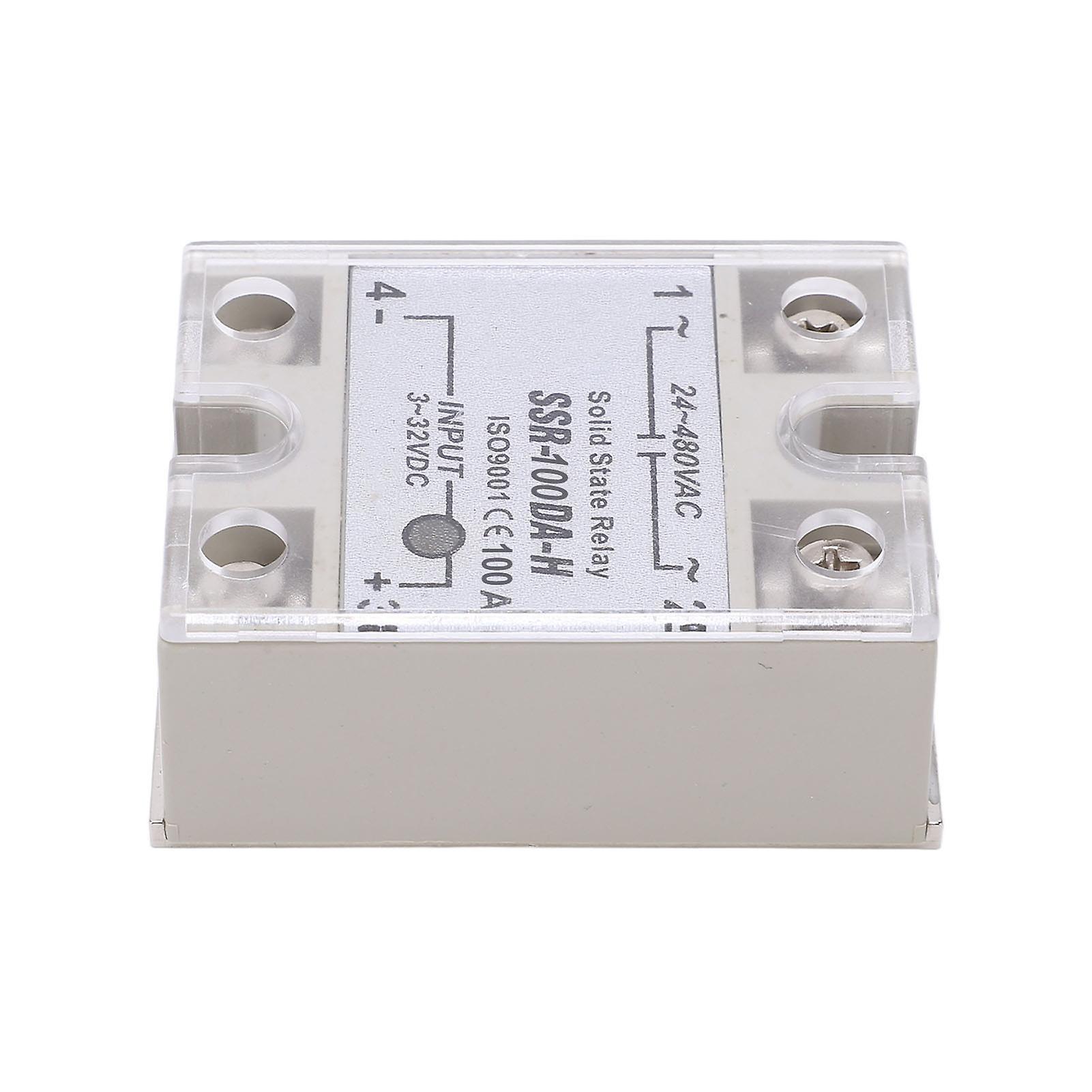 100A Single Phase Solid State Relay Voltage Control SSR Module DC3‑32V Input to AC24‑480V Output