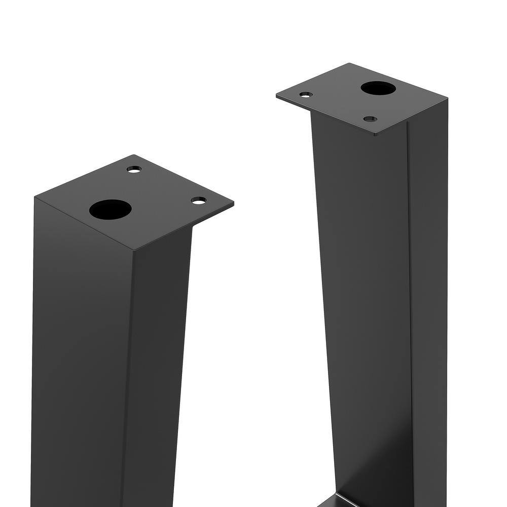 Richelieu Hardware 16 18 in. (410 mm) Matte Black Steel U-Shaped Bench Legs with Leveling Glide (2-Pack) 80404900