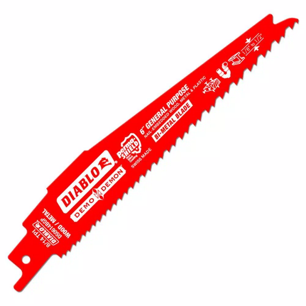 DIABLO 6 in. 8/14 TPI Demo Demon General Purpose Reciprocating Saw Blade (5-Pack) and#8211; XDC Depot