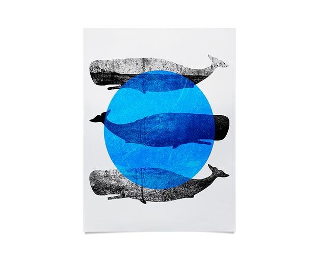 Elisabeth Fredriksson Whales Unframed Wall Poster Print Blue Deny Designs