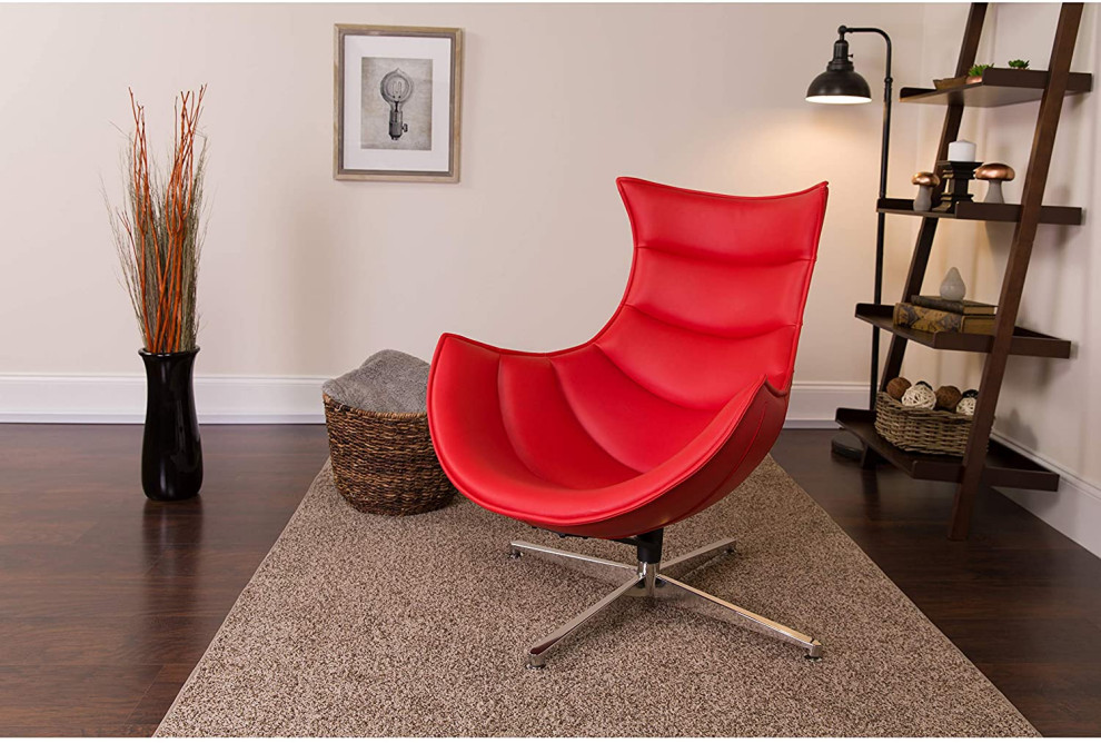 Modern Accent Chair  Swivel Design With High Back  ampIntegrated Arms   Traditional   Coffee Tables   by Declusia  Houzz