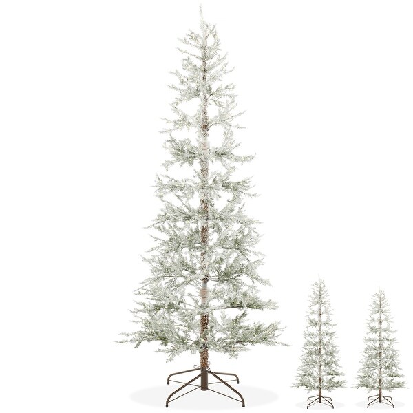 PreLit Sparse Pine Flocked Holiday Christmas Tree with Stand