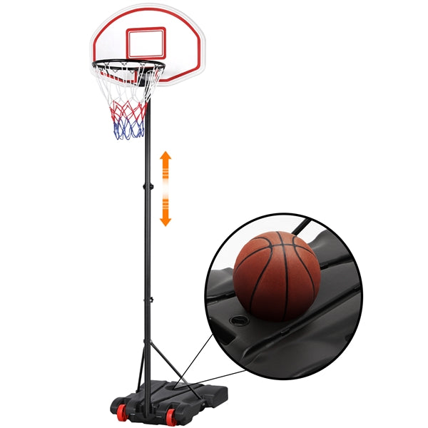 Topeakmart 5' to 7' Height-Adjustable Basketball Hoop System Goal Outdoor with Wheels， Water and Sand Filled Base