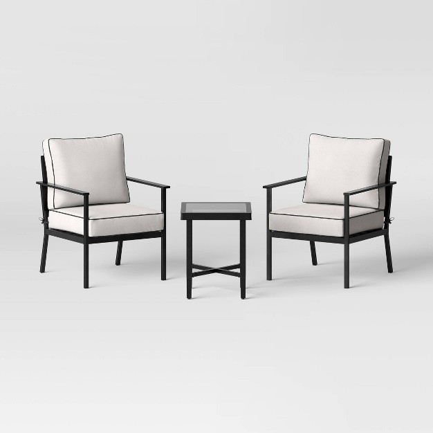 Searsburg 3pc Aluminum Patio Chat Set