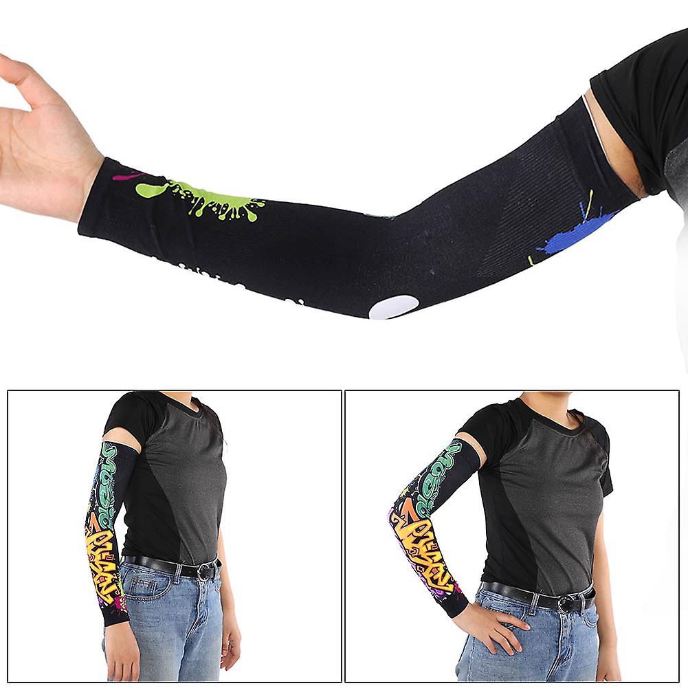 1 Pairs Arm Sleeves For Sun Protection， Cooling Sleeves Uv Sleeve Sports Half Finger Sleeves With Thumb Hole For Cycling， Fishing， Hiking， Driving[b]