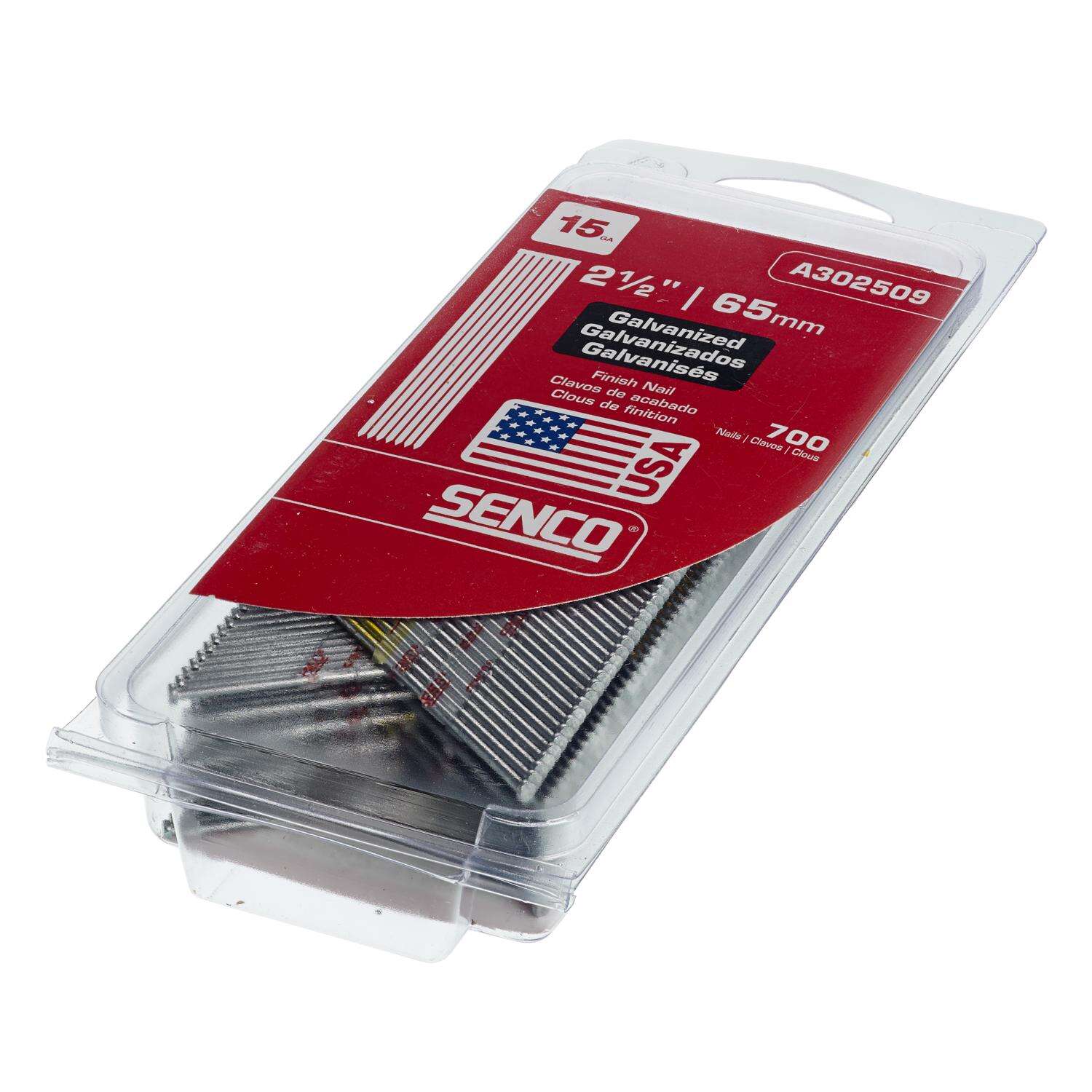 Senco 2-1/2 in. 15 Ga. Angled Strip Galvanized Finish Nails 34 deg 700 pk