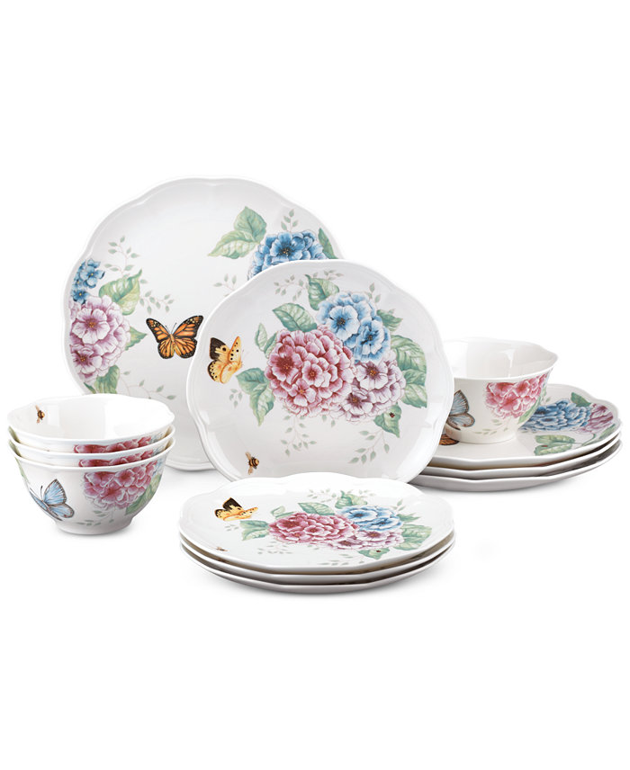 Lenox Butterfly Meadow Hydrangea 12 Pc. Dinnerware Set Service for 4