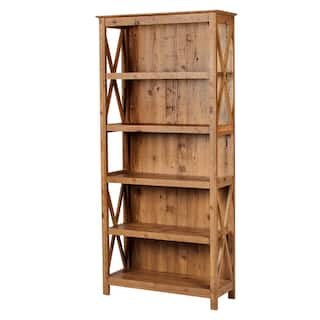 SAINT BIRCH Houston 71 in. Rustic Brown 5-Shelf Standard Bookcase SBAS3102BKRB