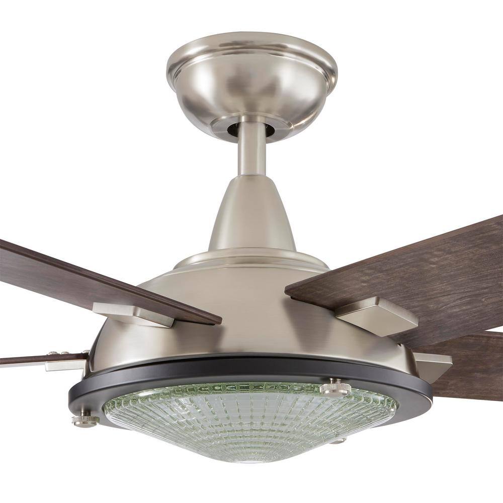 Home Decorators Collection Merienda 56 in. LED Brushed Nickel Ceiling Fan with Light AM686-BN