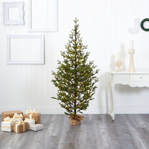 6' Fraser Fir Natural Look Christmas Tree with 250 Clear LED Lights