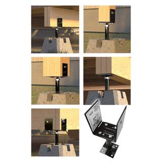 Pylex Adjustable Deck Support Multi-Format 33-66 Black (Pack of 2 Units) 12098-2