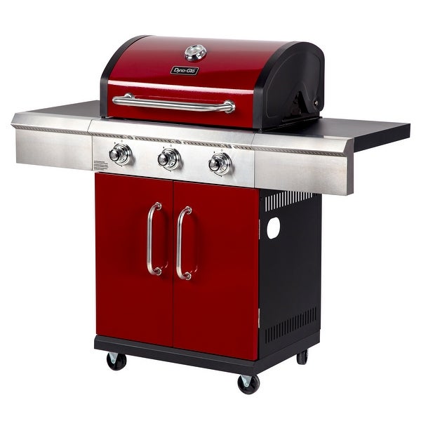 3 Burner Red Propane Gas Grill