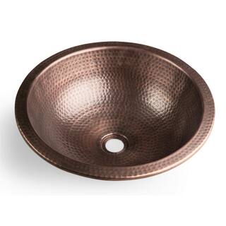 Monarch Abode 16 in. Hand Hammered Rotunda Dual Mount Bathroom Sink in Pure Copper 17094