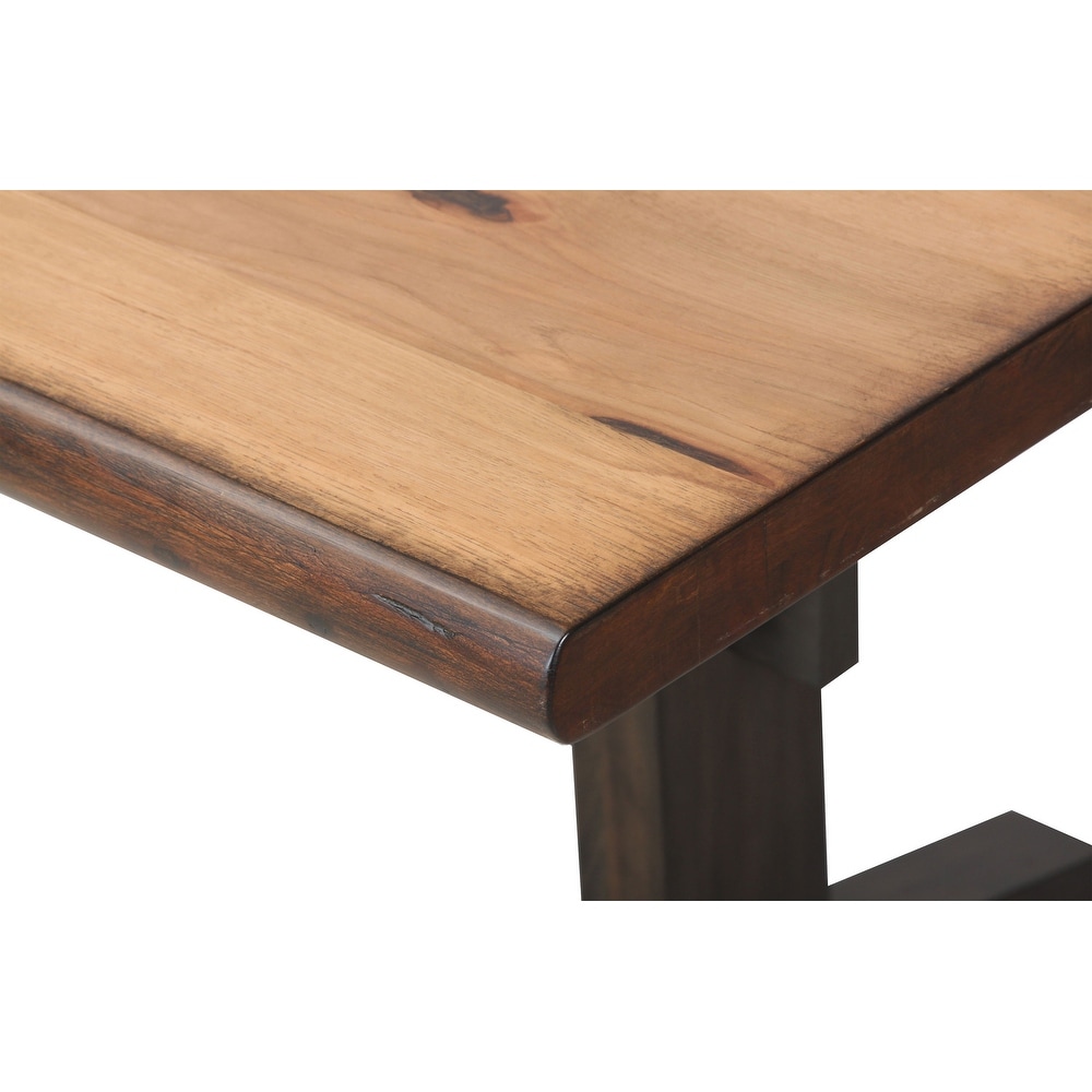 Coaster Furniture Bexley Live Edge Trestle Dining Table Natural Honey and Espresso   90.00'' x 42.00'' x 30.00''