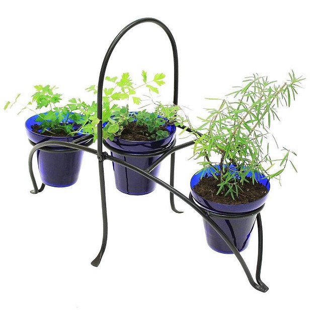 Small Herb Caddy Iron Plant Stand Black Achla Design