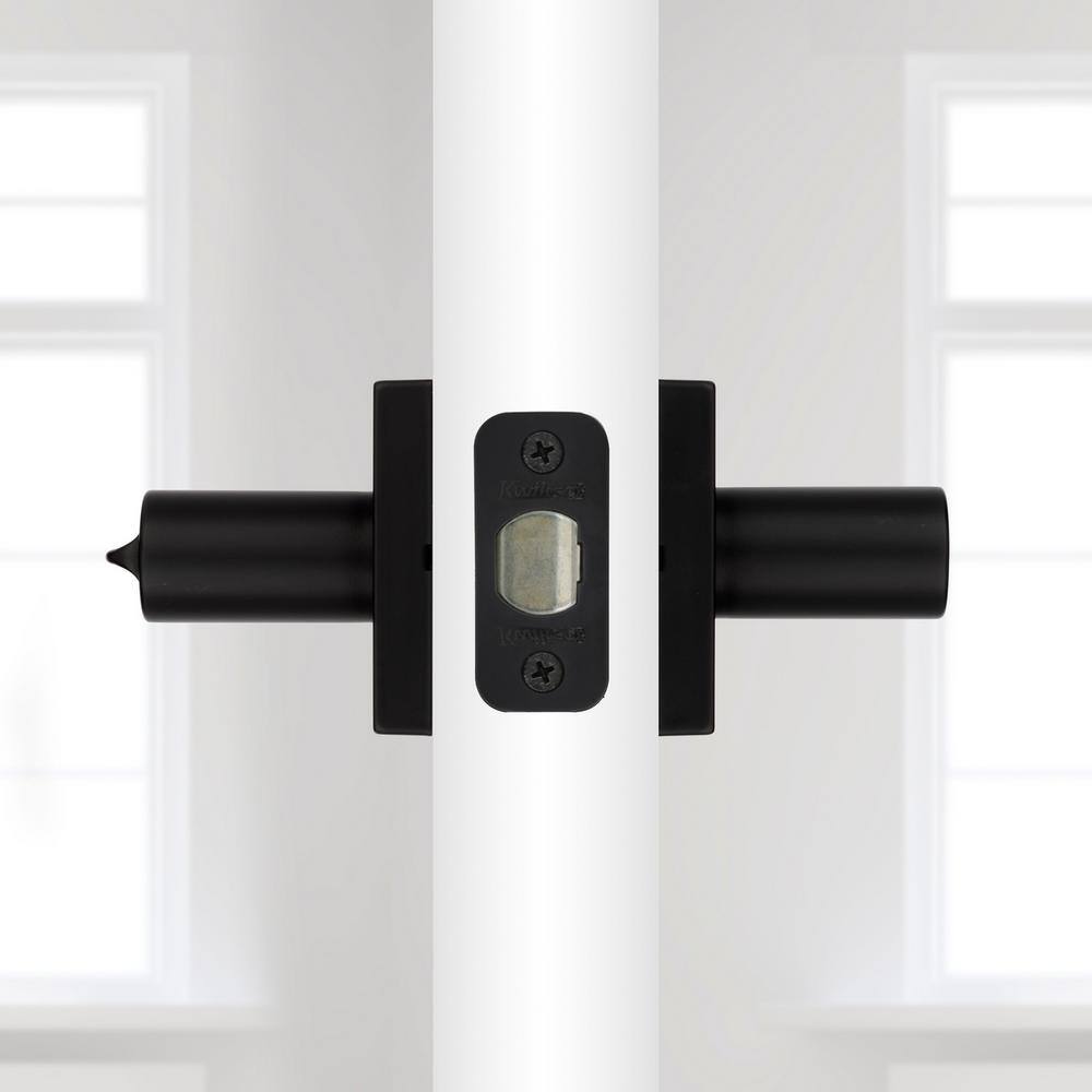 Kwikset Halifax Square Matte Black Keyed Entry Door Handle Featuring SmartKey Security 740HFLSQ514SCP4