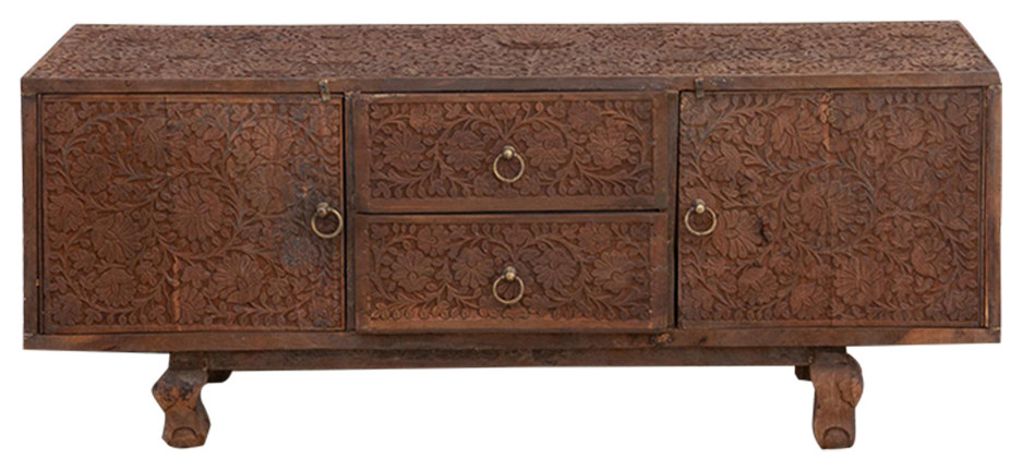 Rare Finely Carved Anglo Indian Low Cabinet   Eclectic   Accent Chests And Cabinets   by De cor  Houzz