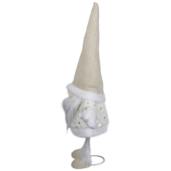 Gnome with Stars and Faux Fur Sweater Christmas Decoration