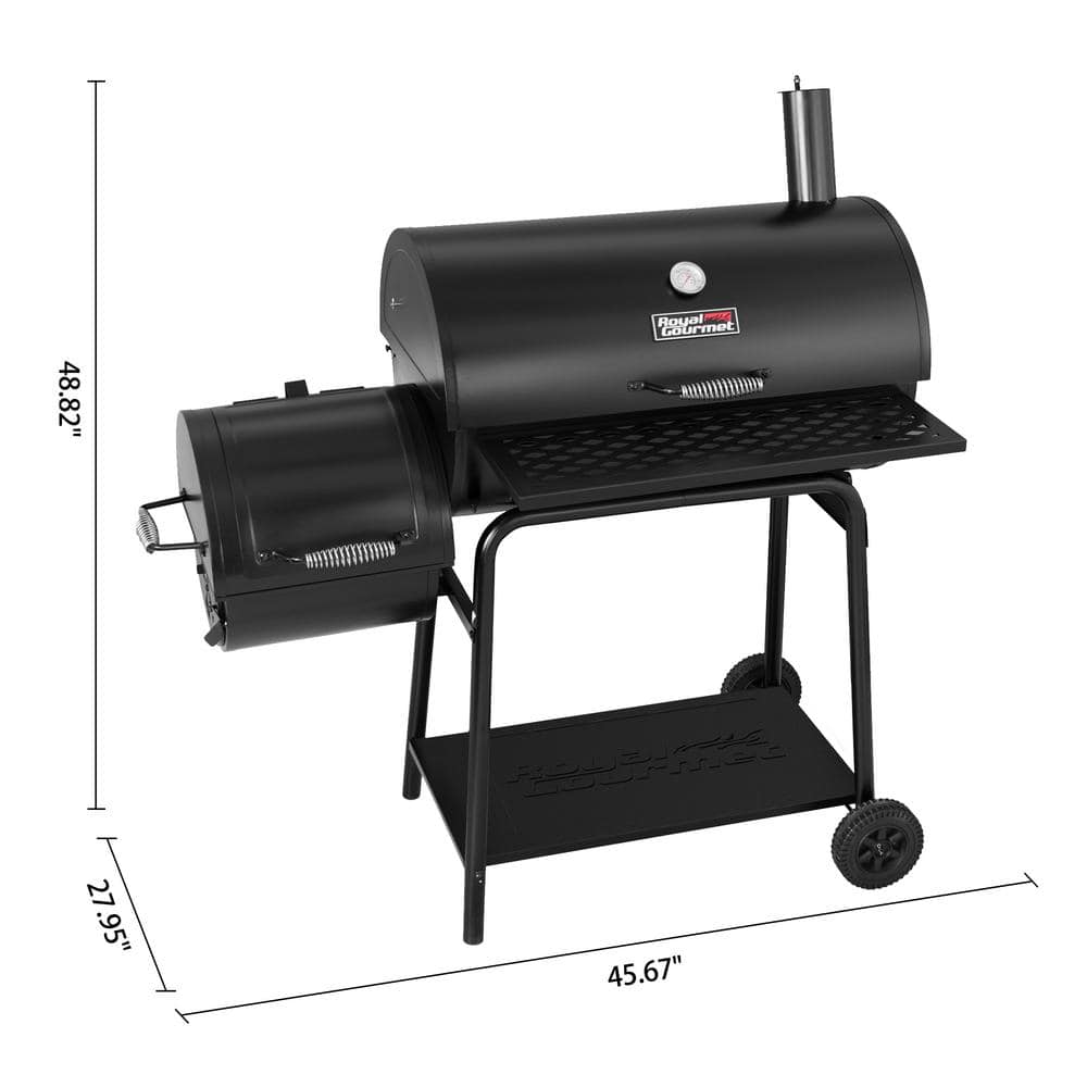 Royal Gourmet 30 in. Charcoal Grill with Offset Smoker CC1830F