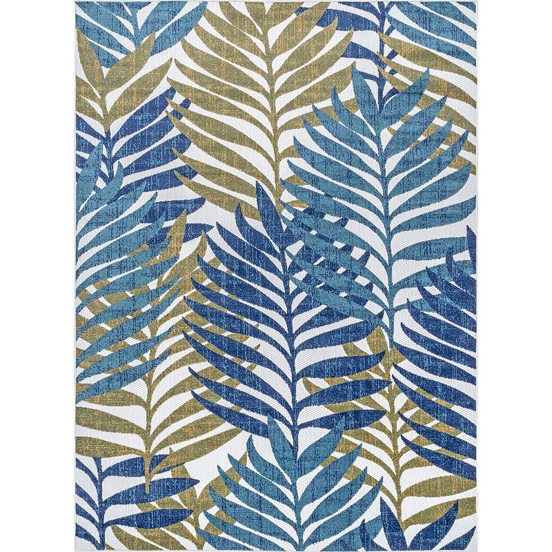 nuLOOM Molly Textured Tropical Leaves Indoor Outdoor Area Rug