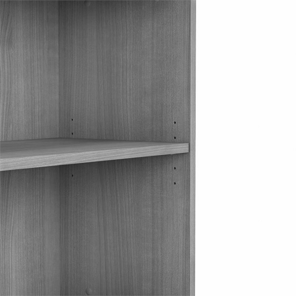 Bush Business Small 2 Shelf Bookcase in Platinum Gray   Engineered Wood   Bookcases   by Homesquare  Houzz