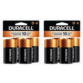 Duracell Coppertop D Cell Batteries Long-Lasting Power All-Purpose Alkaline Battery (Multi-Pack 2) (4-Count Pack) 004133305125