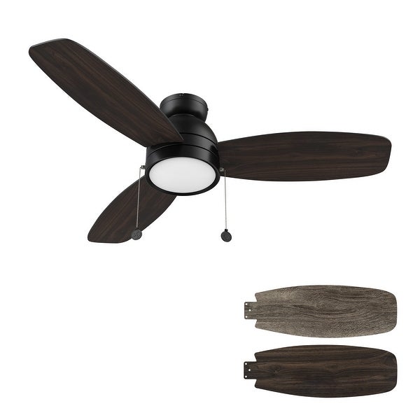 Reed 48-inch Indoor Ceiling Fan with Pull Chain，Dimmable LED Light Kit and Reversible DC motors. - N/A Shopping - The Best Deals on Ceiling Fans | 41655179