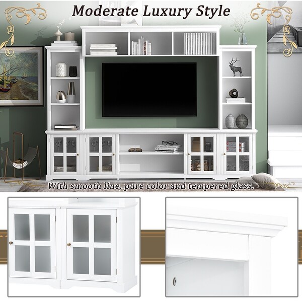 Minimalist Entertainment Wall Unit with Bridge for TV Up to 65 Inches