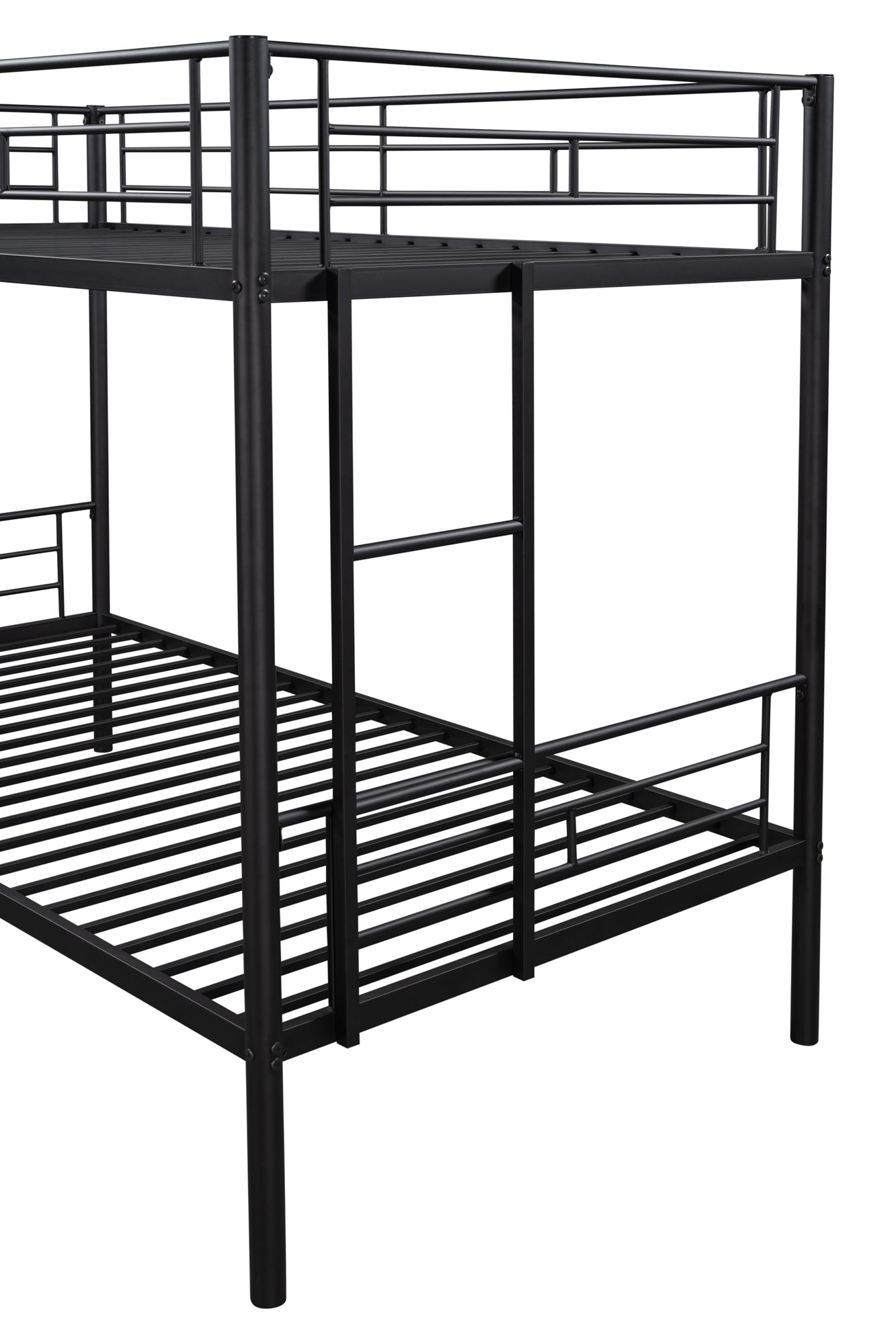 Bunk Bed with Ladder, SESSLIFE Metal Bunk Beds with Guardrail for Boys Girls Toddlers, Black Twin Over Twin Bunk Bed, Kids Bunk Bed for Home Children’s Room, TE838