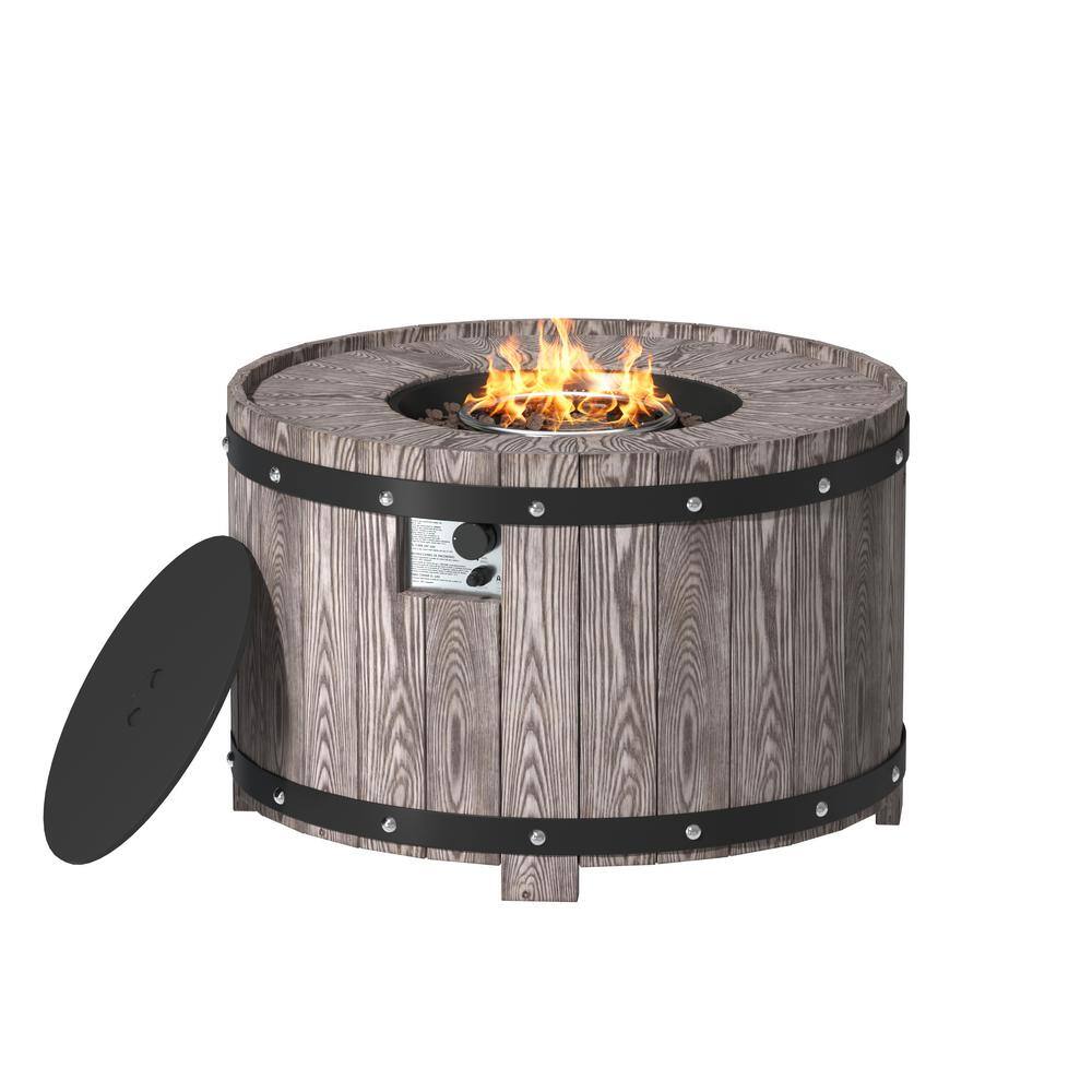 CASAINC 36 in. 50000 BTU Propane Fire Pit Table Patio Gas Fire Pit with Lid and Lava Rock CA-F984-A