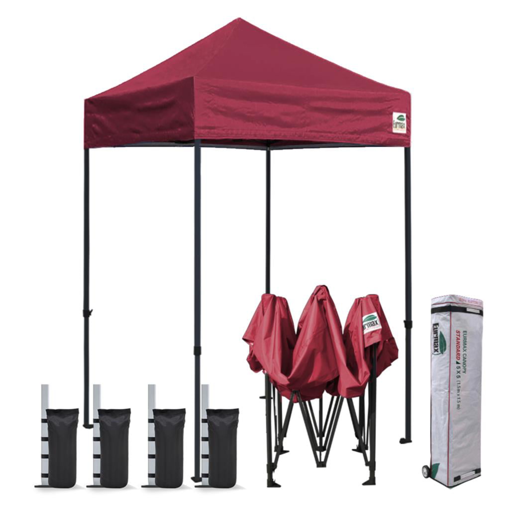 Eurmax 5x5 Pop up Canopy Outdoor Heavy Duty Tent,Burgundy