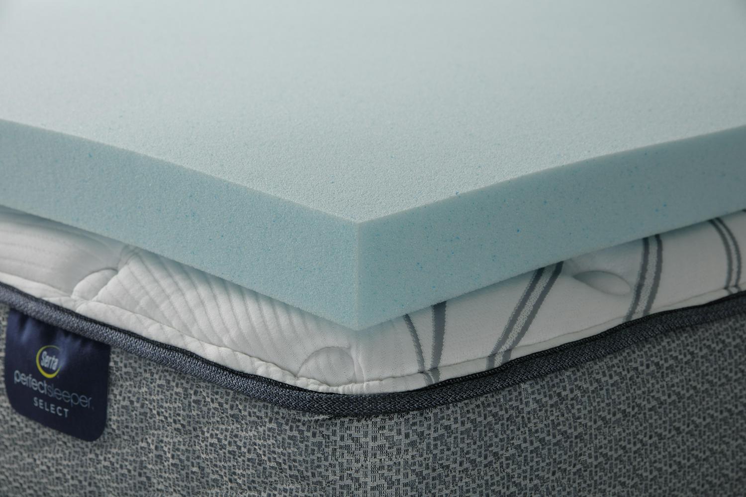 Serta Cooling Mattress Topper， Memory Foam， Thermagel， 3 inch， Full， Blue