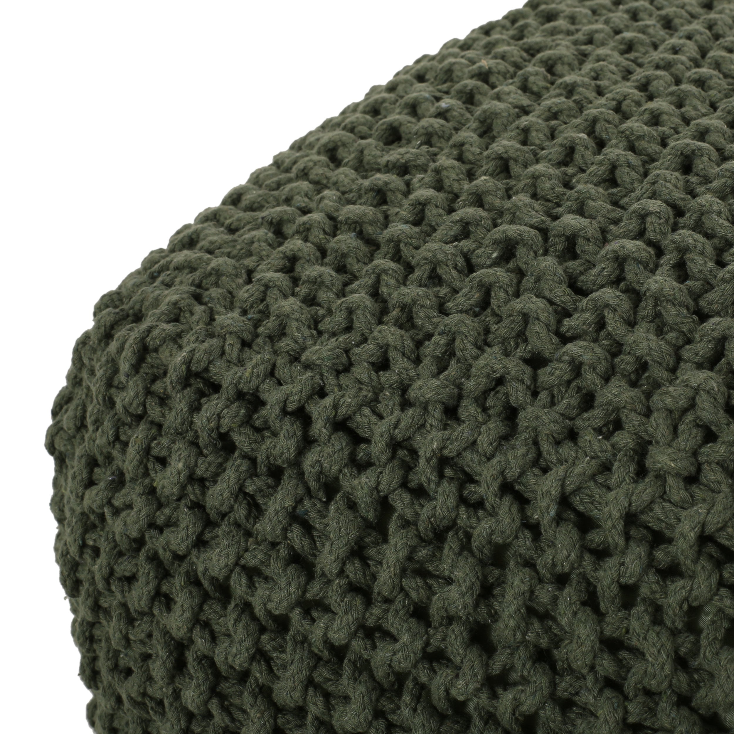 Teresa Modern Knitted Cotton Cube Pouf