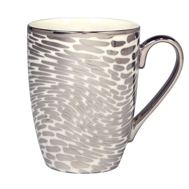 Certified International Set of 6 Matrix Silver Plated Tapered Mugs