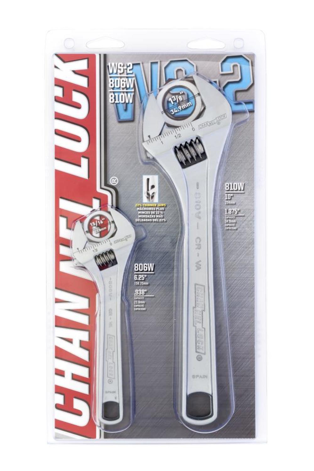 2pc Adj Wrench Set