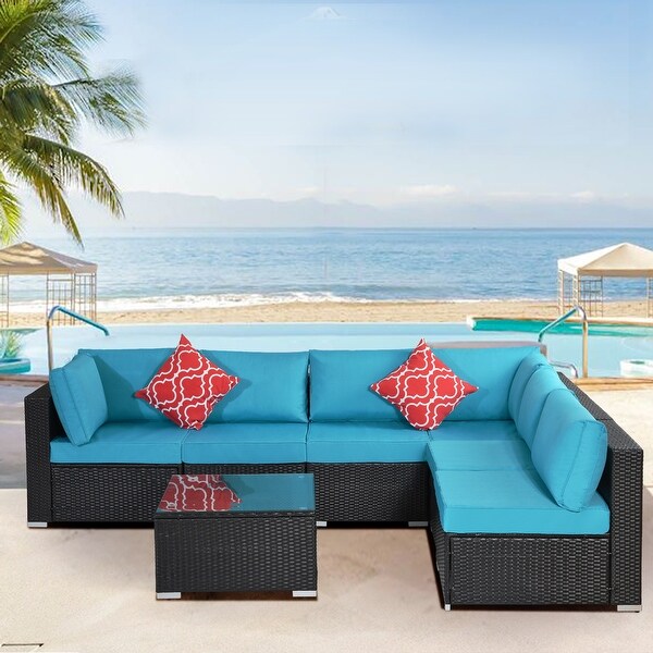 3 Pieces Outdoor Furniture Sofa Set with Large Storage Box - Overstock - 34485142