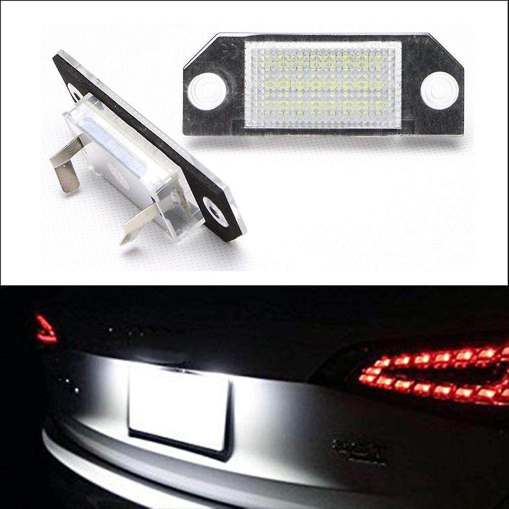 White 2 Pcs Led License Plate Lamp 12v White Light Replacement For Ford Focus C-max Mk2