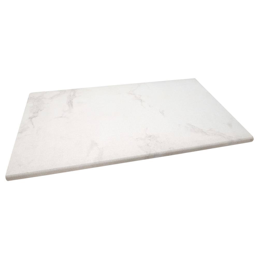 MSI 0.79 in. x 13 in. x 24 in. Praia Carrara White Glazed Porcelain Pool Coping (4.33 sq. ft.Case) COPNPRACAR1324