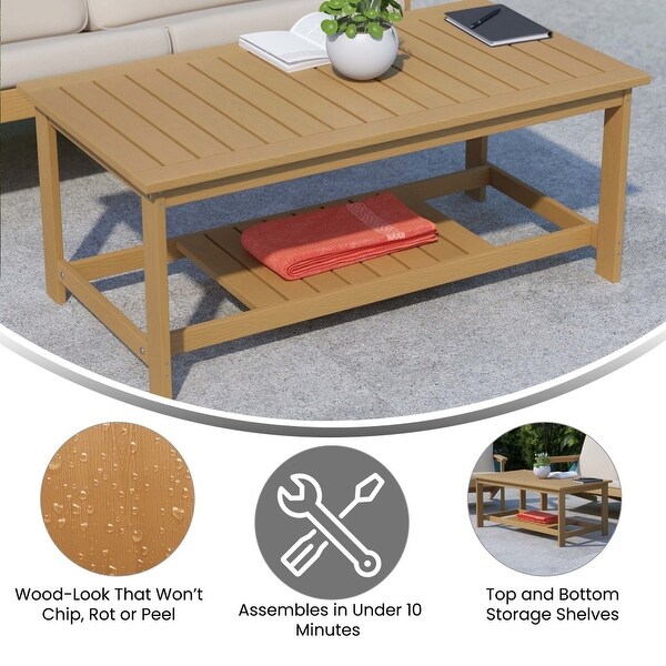 Indoor/Outdoor Poly Resin 2Tier Adirondack Coffee Table