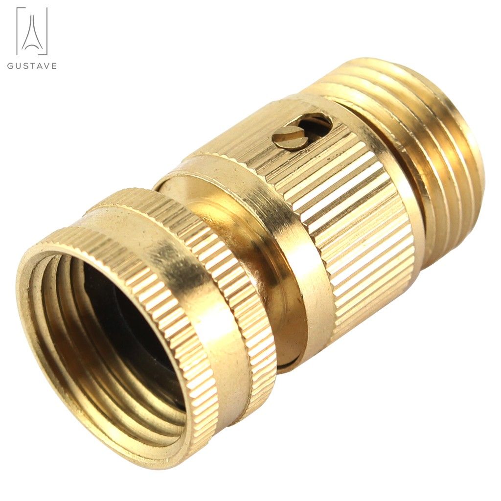 Gustave Brass Garden Hose Quick Connect Fitting 3/4 Inch Fine Thread Water Hose Male and Female Connectors No Leak Quick Connectors， 5 Set