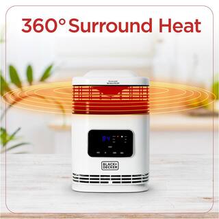 BLACK+DECKER 1500-Watt 360 Surround Compact Portable Electric Heater with Digital Display BH1607