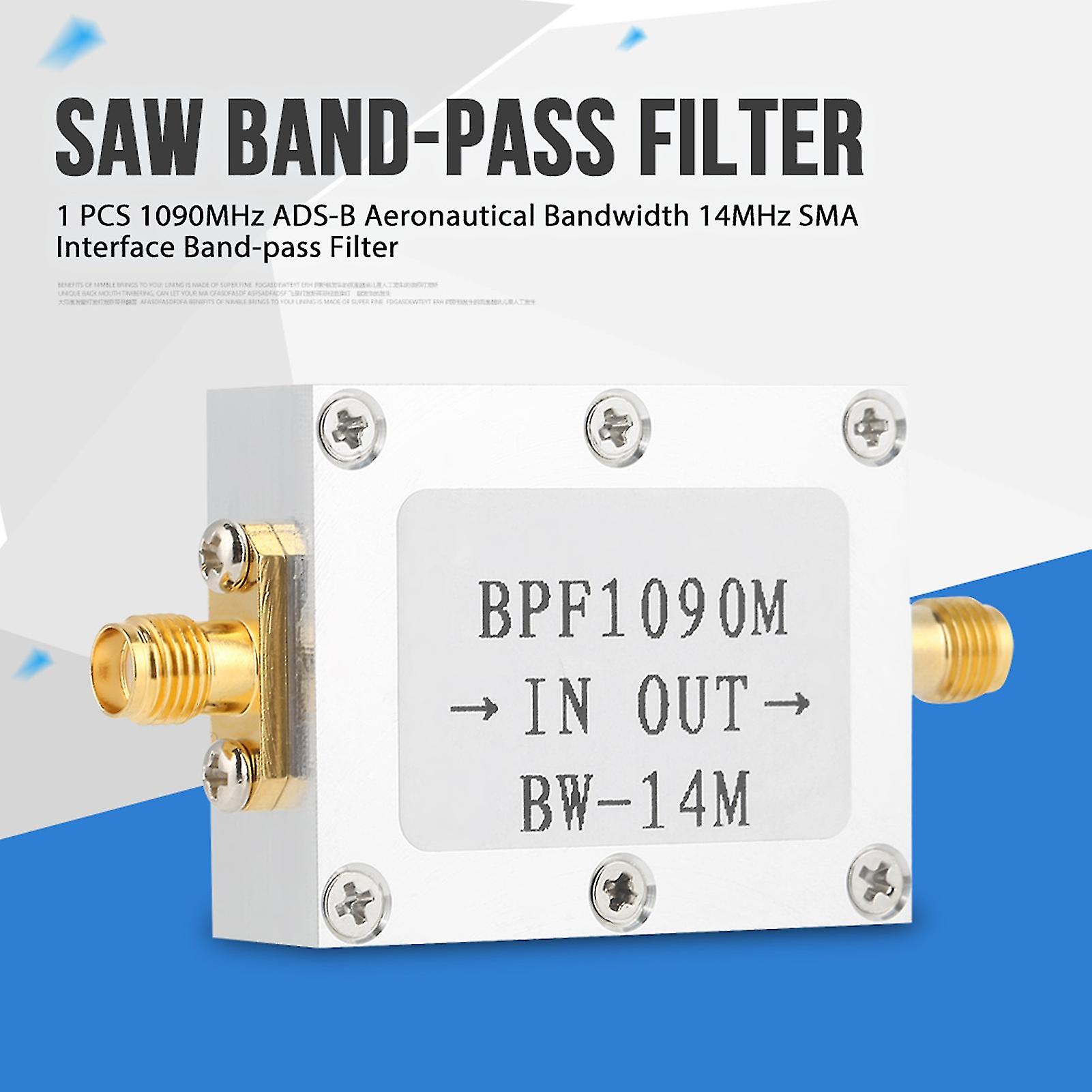 1 PCS 1090MHz ADS-B Aeronautical Bandwidth 14MHz SMA Interface Band pass Filter