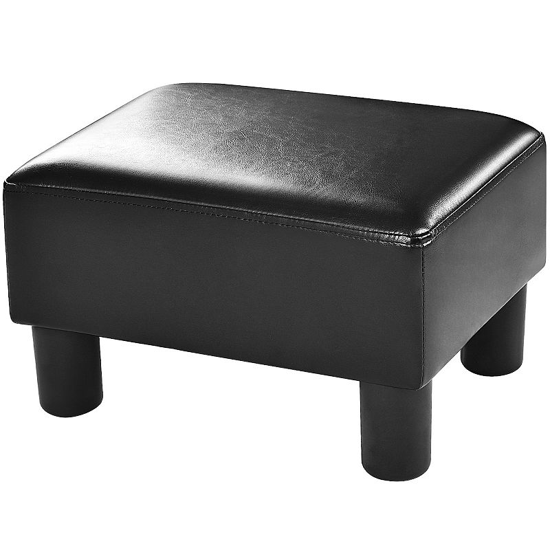 Small PU Leather Rectangular Seat Ottoman Footstool